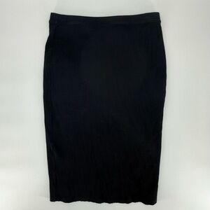 Eloquii Black Ribbed Knit Pencil Skirt Size 18/20 Stretch Pull-On Workwear